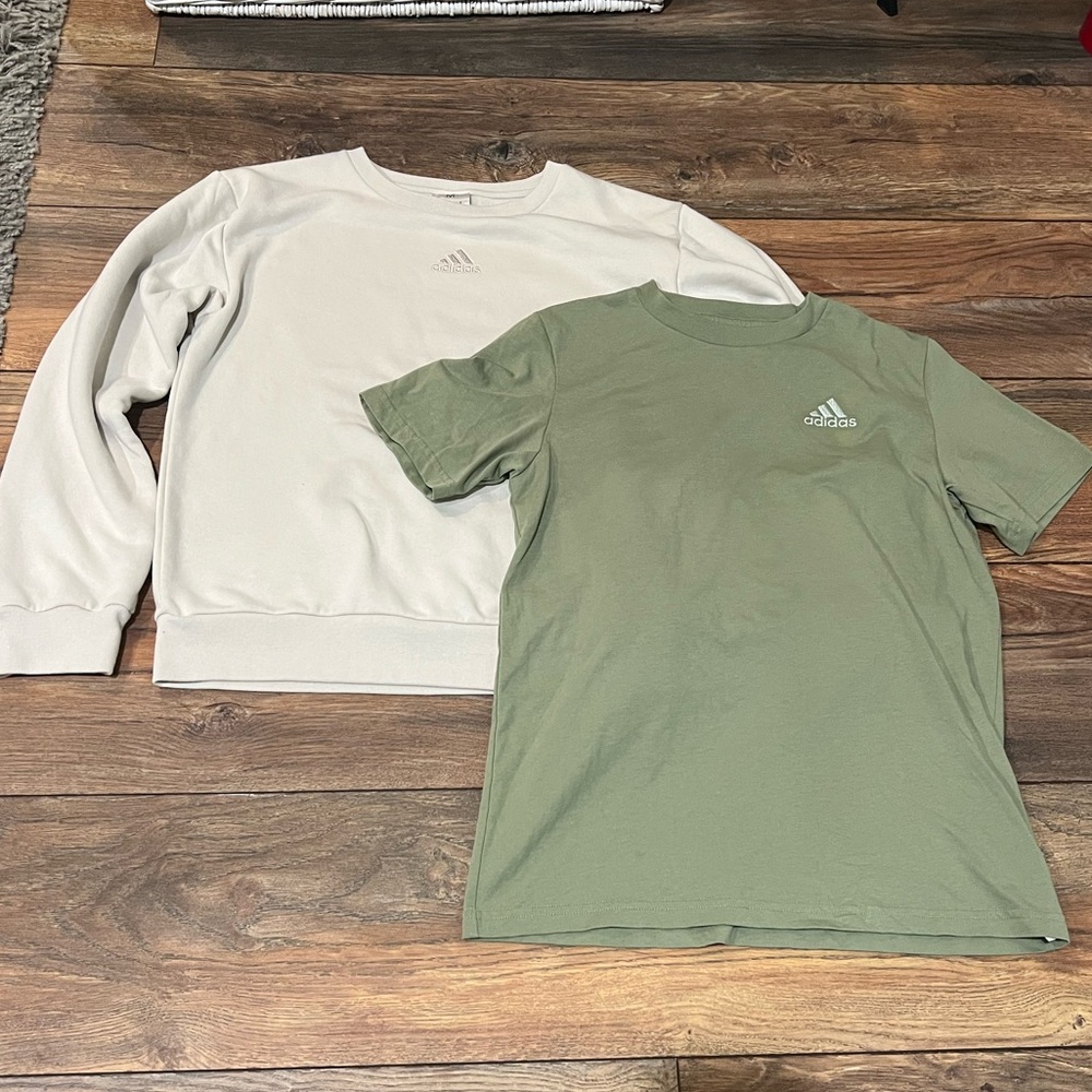 { adidas } boys crew neck and t shirt bundle